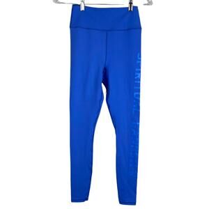 Spiritual Gangster Blue Varsity Leggings Size Small EUC High Rise Ankle Length